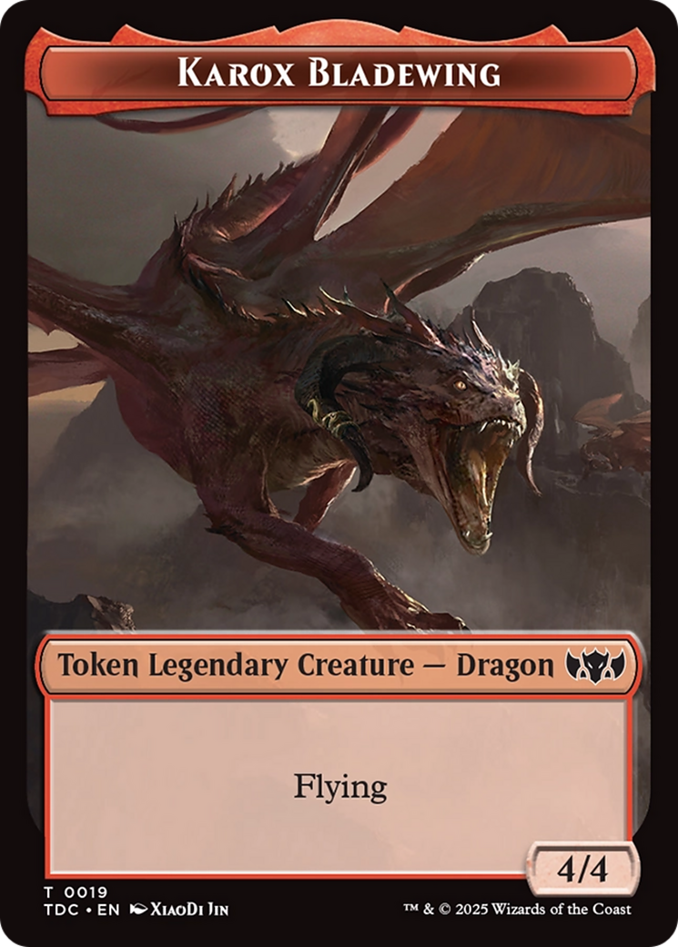 Karox Bladewing // Copy Double-Sided Token [Tarkir: Dragonstorm Commander Tokens]-1