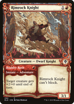 Rimrock Knight // Boulder Rush (Showcase) [Throne of Eldraine]-1