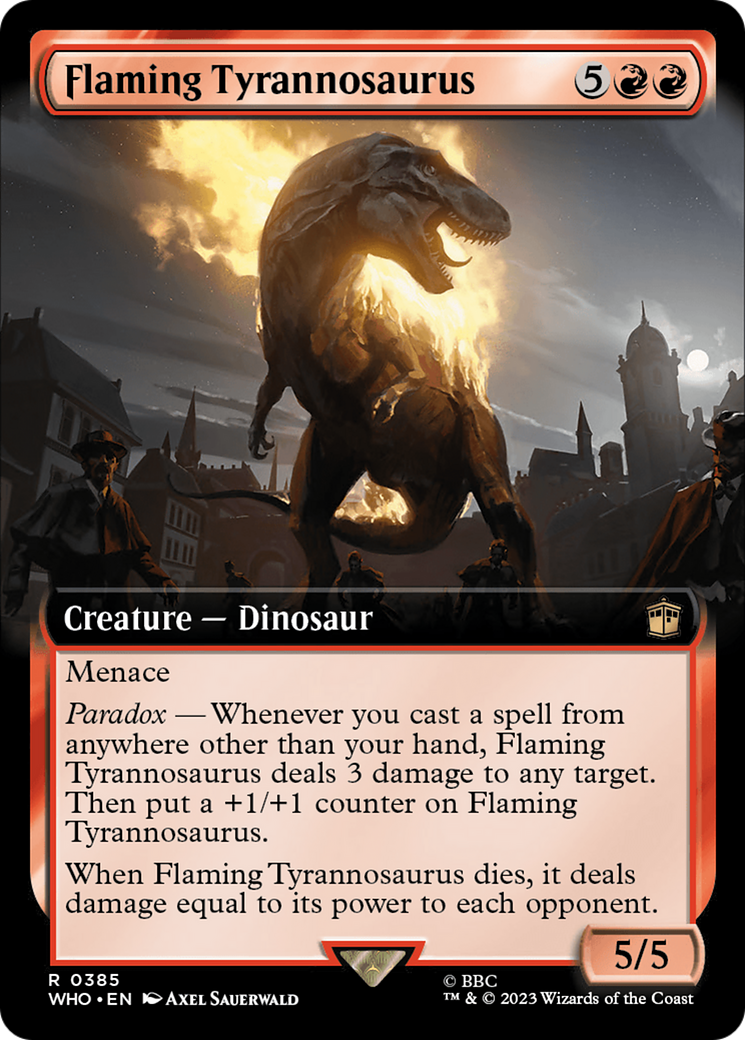 Flaming Tyrannosaurus (Extended Art) [Doctor Who]-1