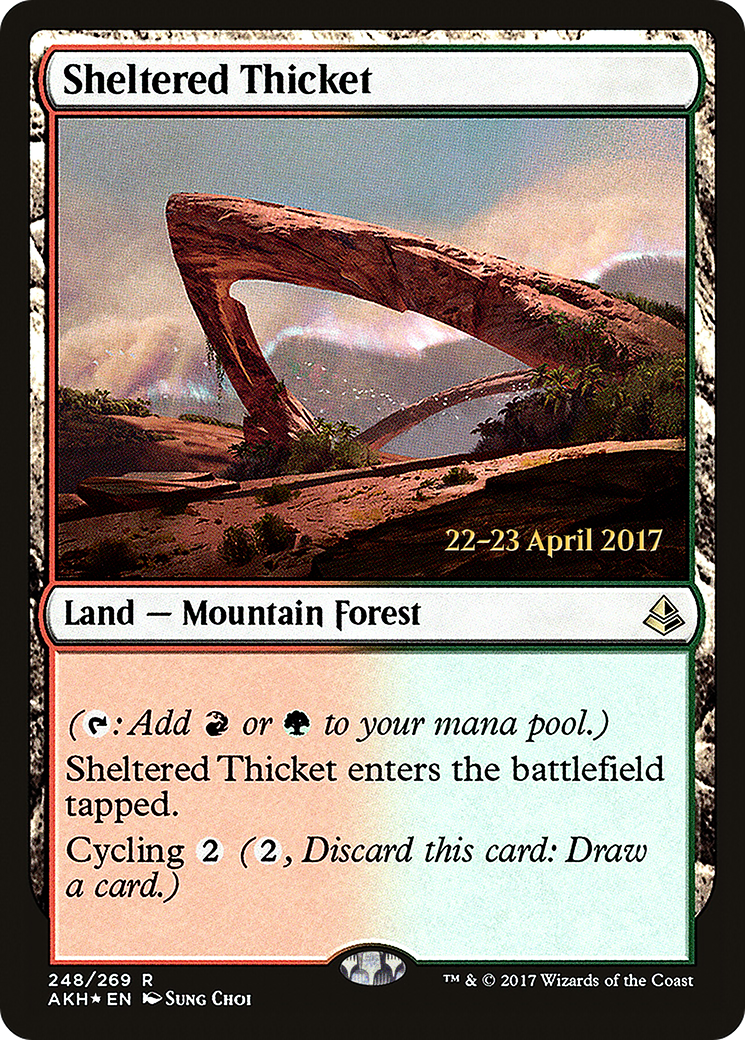 Sheltered Thicket [Amonkhet Prerelease Promos]-1