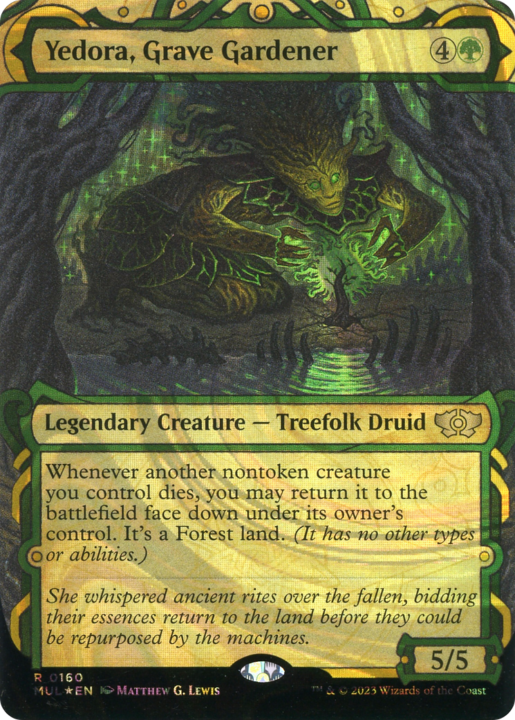 Yedora, Grave Gardener (Halo Foil) (MUL-160) - Multiverse Legends: (Showcase) (Borderless) Foil-1
