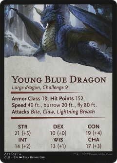 Young Blue Dragon // Young Blue Dragon (ACLB-027) - Battle for Baldur's Gate Art Series (Borderless) Foil-2