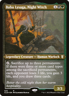 Baba Lysaga, Night Witch (CLB-525) - Commander Legends: Battle for Baldur's Gate Etched Foil-1