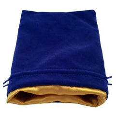 MDG Large Velvet Dice Bag with Gold Satin Lining - Blue-1