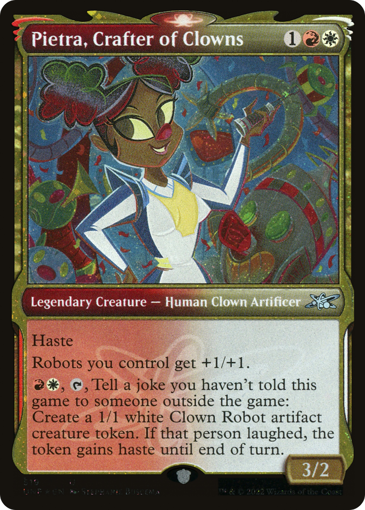 Pietra, Crafter of Clowns (Showcase) (Galaxy Foil) [Unfinity]-1