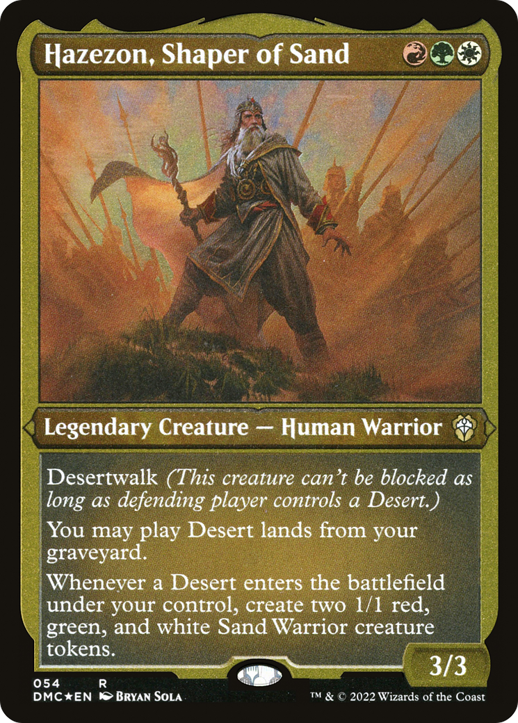 Hazezon, Shaper of Sand (DMC-054) - Dominaria United Commander Etched Foil-1
