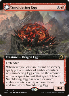 Smoldering Egg // Ashmouth Dragon (Extended Art) [Innistrad: Midnight Hunt]-3
