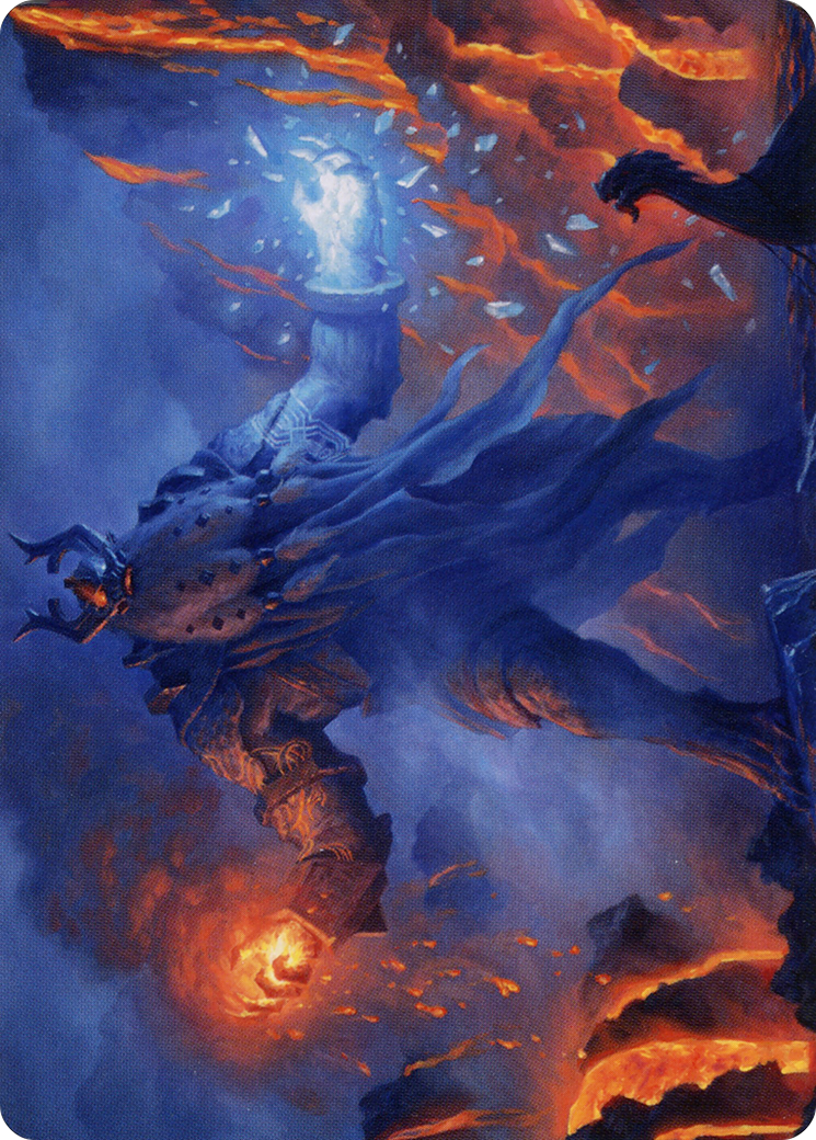 Aegar, the Freezing Flame // Aegar, the Freezing Flame (ASKHM-055) - Art Series: Kaldheim (Borderless) Foil-1