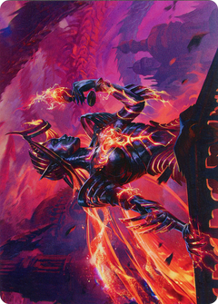 Ayara, Furnace Queen // Ayara, Furnace Queen (AMOM-021) - March of the Machine Art Series (Borderless) Foil-3