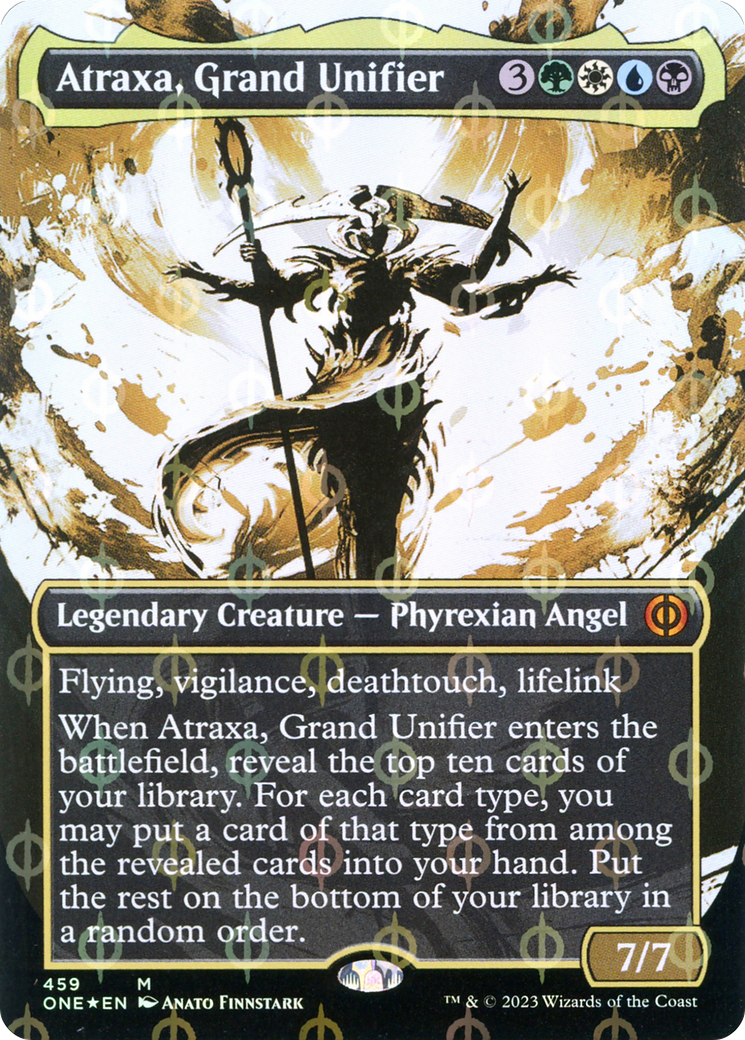 Atraxa, Grand Unifier (Borderless Ichor Step-and-Compleat Foil) [Phyrexia: All Will Be One]-1