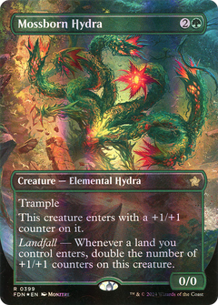 Mossborn Hydra (Borderless) (Mana Foil) [Foundations]-1