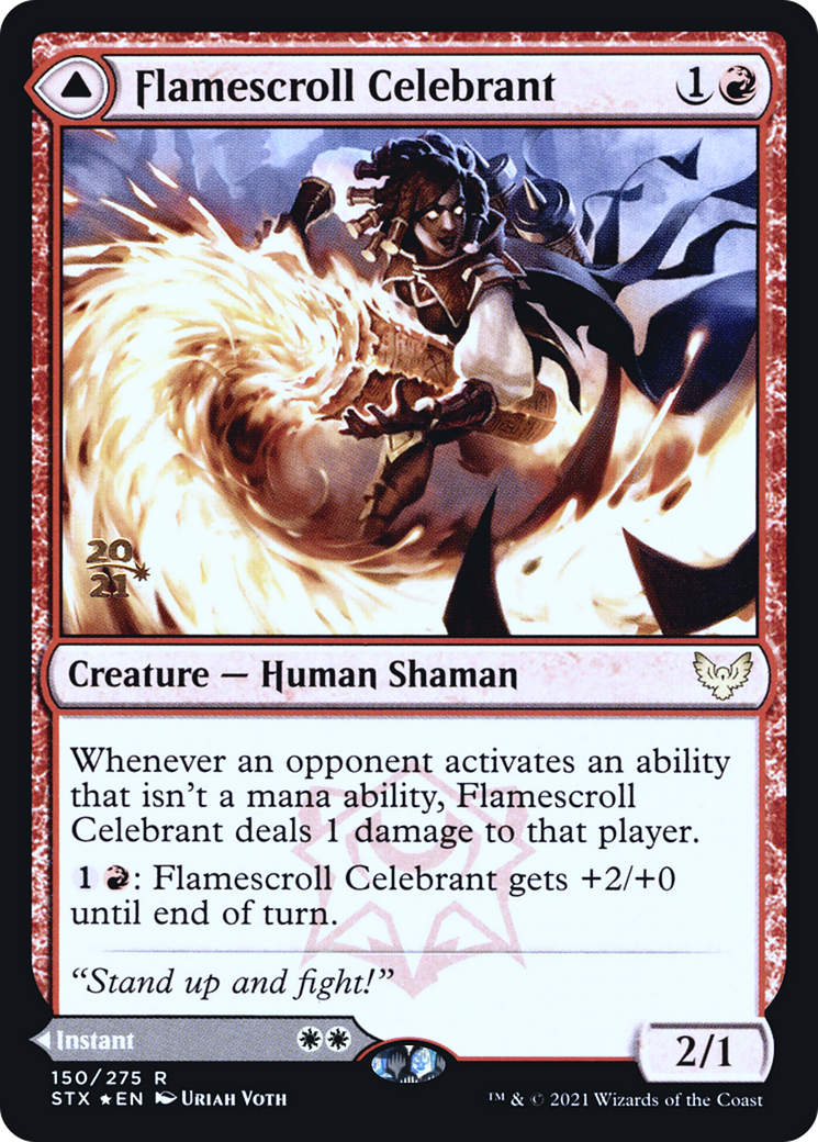 Flamescroll Celebrant // Revel in Silence [Strixhaven: School of Mages Prerelease Promos]-3