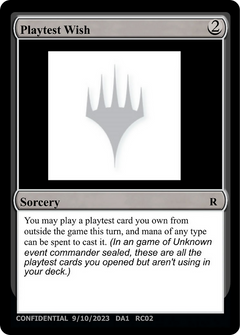 Playtest Wish (UNK-RC02) - Unknown Event-1