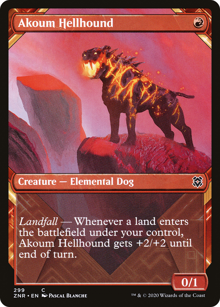 Akoum Hellhound (Showcase) [Zendikar Rising]-1