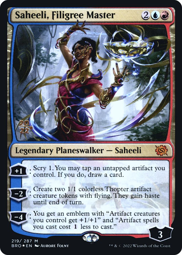 Saheeli, Filigree Master [The Brothers' War Prerelease Promos]-1