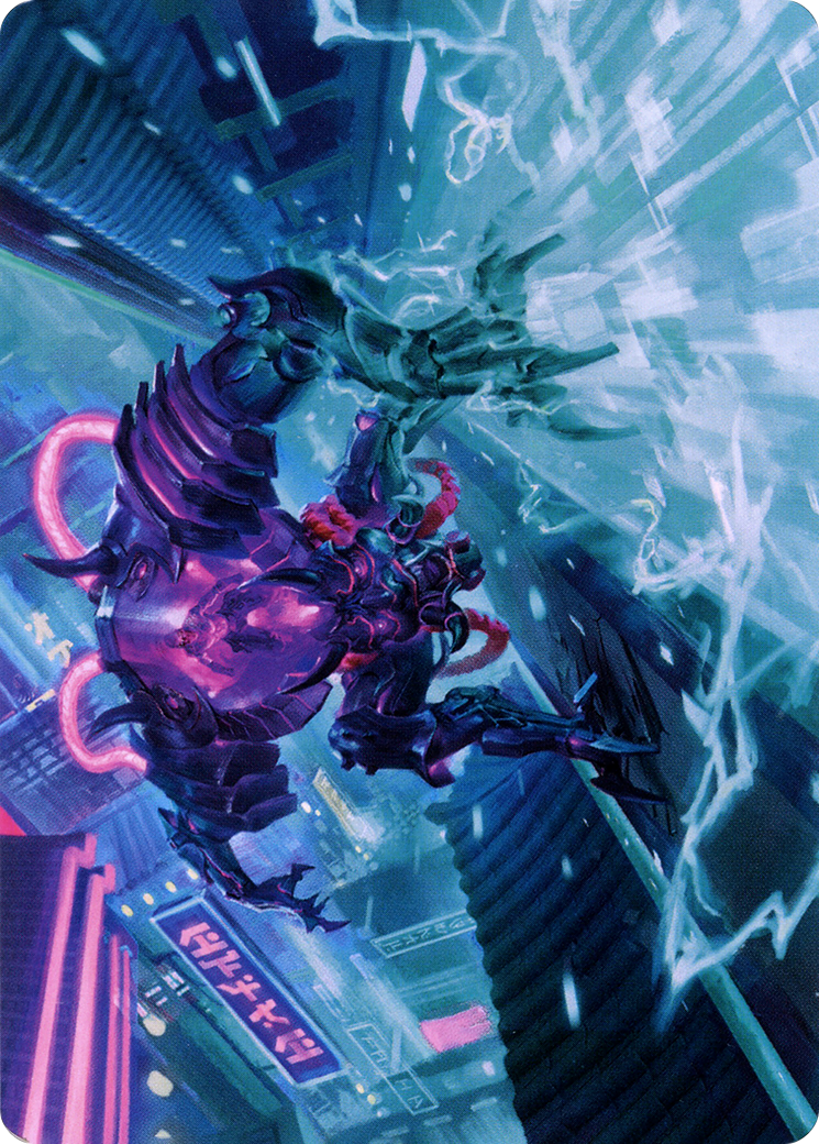 Surgehacker Mech // Surgehacker Mech (ANEO-045) - Neon Dynasty Art Series (Borderless) Foil-1