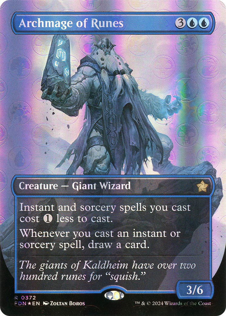 Archmage of Runes (Borderless) (Mana Foil) [Foundations]-1