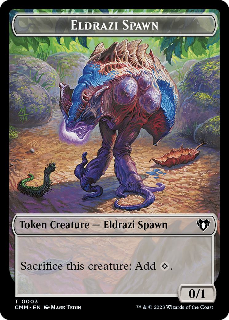 Eldrazi Spawn // Dragon (0021) Double-Sided Token [Commander Masters Tokens]-1