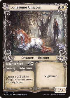 Lonesome Unicorn // Rider in Need (Showcase) [Throne of Eldraine]-1