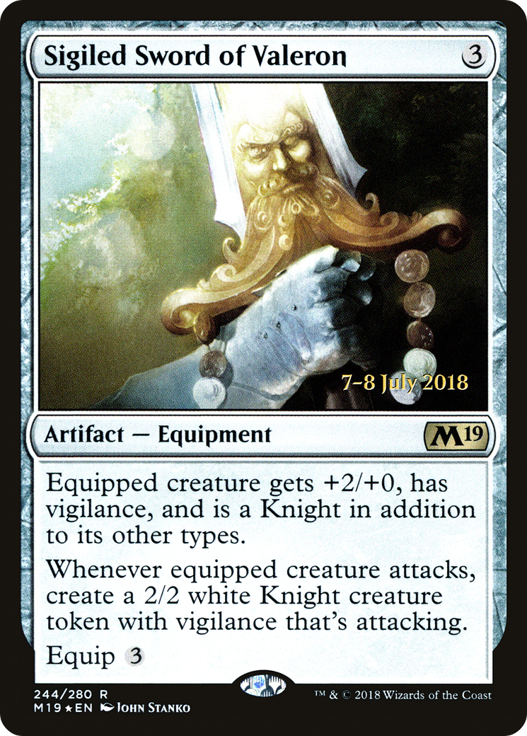 Sigiled Sword of Valeron [Core Set 2019 Prerelease Promos]-1