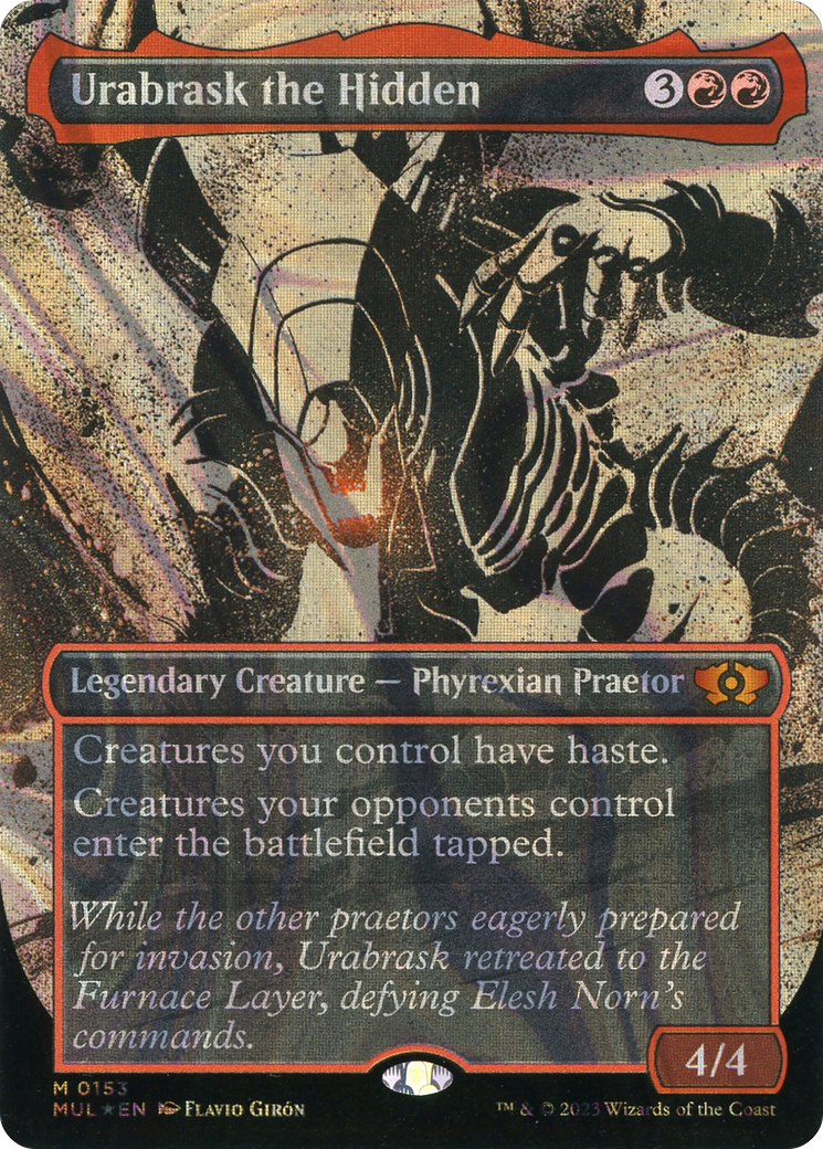 Urabrask the Hidden (Halo Foil) (MUL-153) - Multiverse Legends: (Showcase) (Borderless) Foil-1