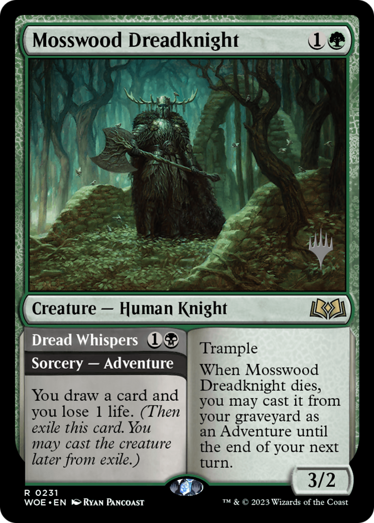 Mosswood Dreadknight // Dread Whispers (Promo Pack) [Wilds of Eldraine Promos]-5