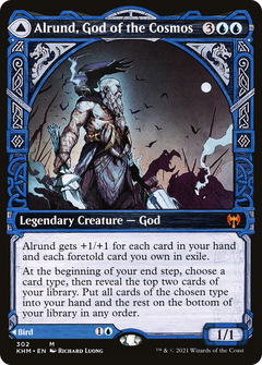 Alrund, God of the Cosmos // Hakka, Whispering Raven (Showcase) [Kaldheim]-3