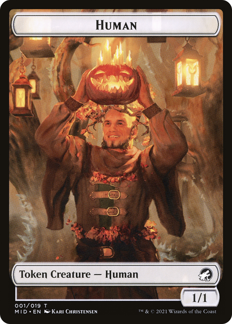 Human (TMID-001) - Innistrad: Midnight Hunt Tokens Foil-1
