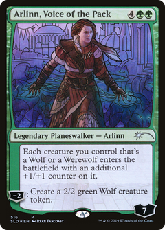 Arlinn, Voice of the Pack (Stained Glass) [Secret Lair Drop Promos]-1