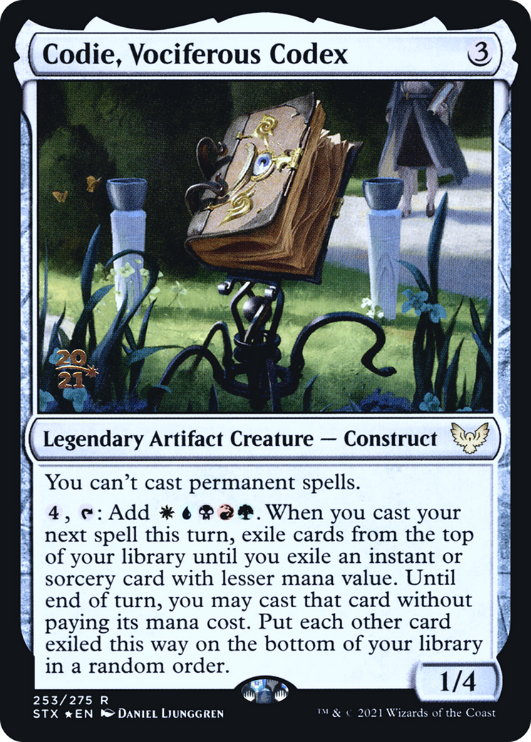 Codie, Vociferous Codex [Strixhaven: School of Mages Prerelease Promos]-1