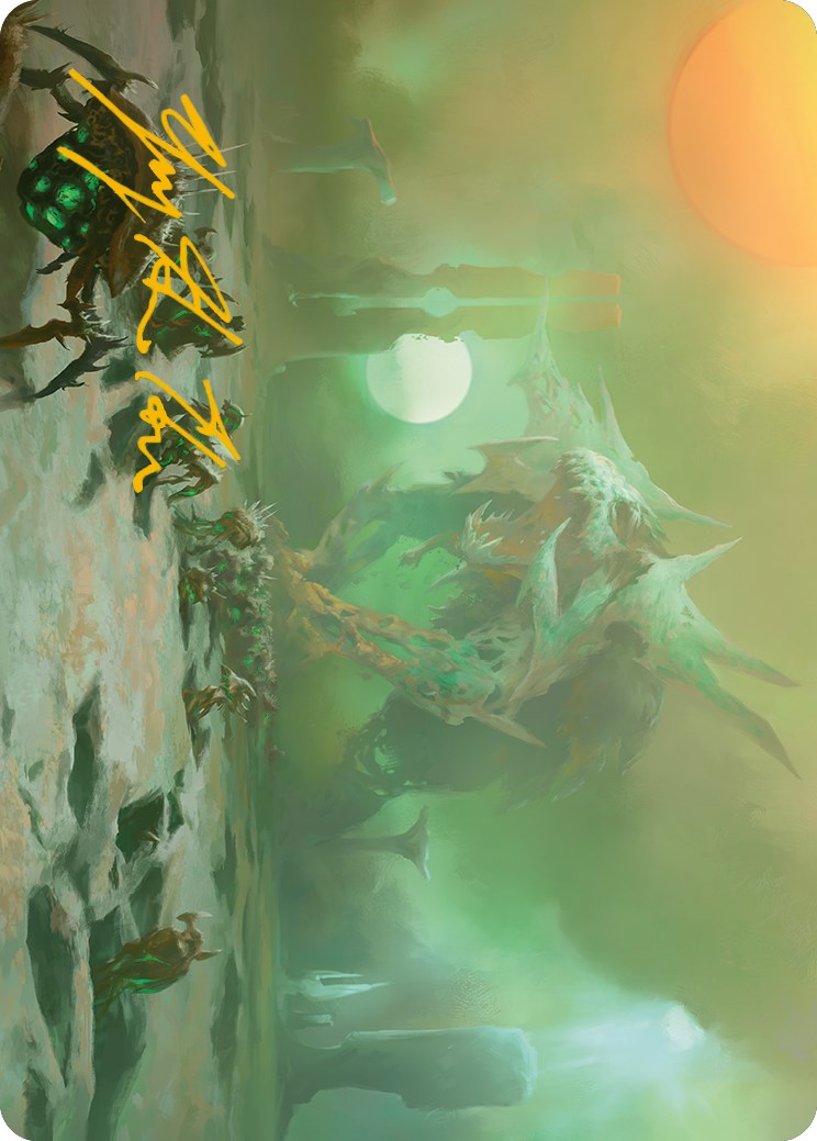 Green Sun's Twilight Art Card (Gold-Stamped Signature) [Phyrexia: All Will Be One Art Series]-1