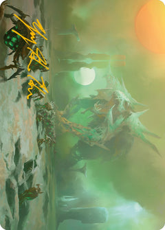Green Sun's Twilight Art Card (Gold-Stamped Signature) [Phyrexia: All Will Be One Art Series]-1