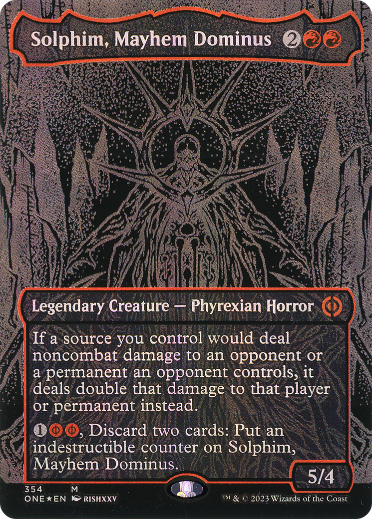 Solphim, Mayhem Dominus (Oil Slick Raised Foil) [Phyrexia: All Will Be One]-1