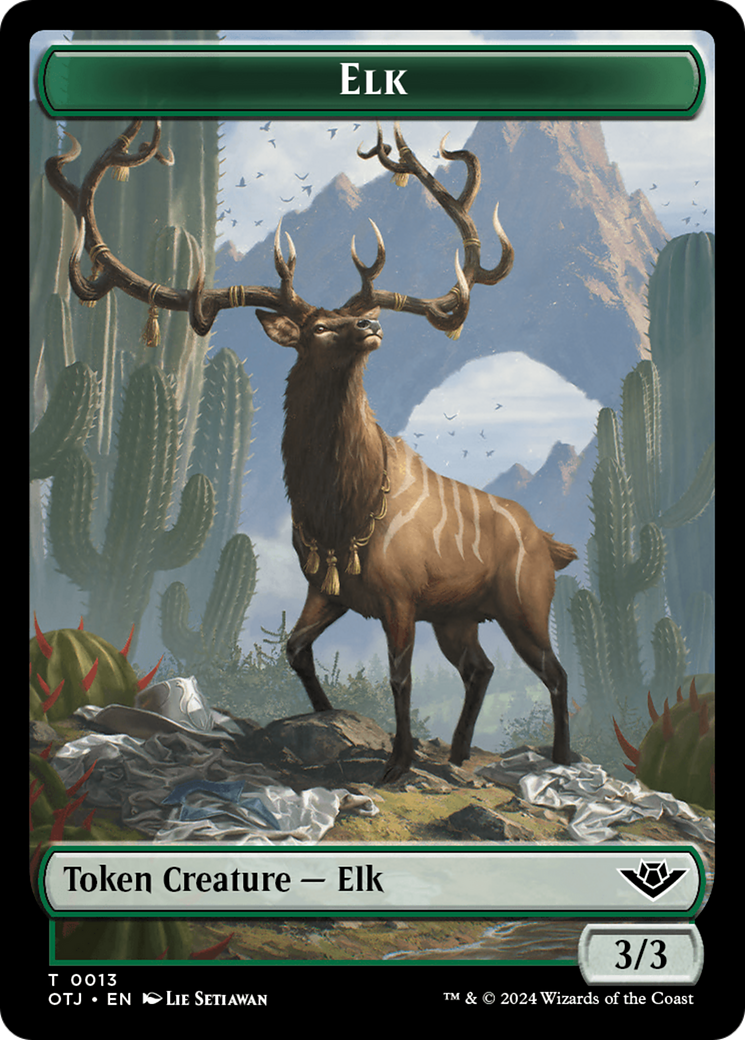 Elk // Plot Double-Sided Token [Outlaws of Thunder Junction Tokens]-1