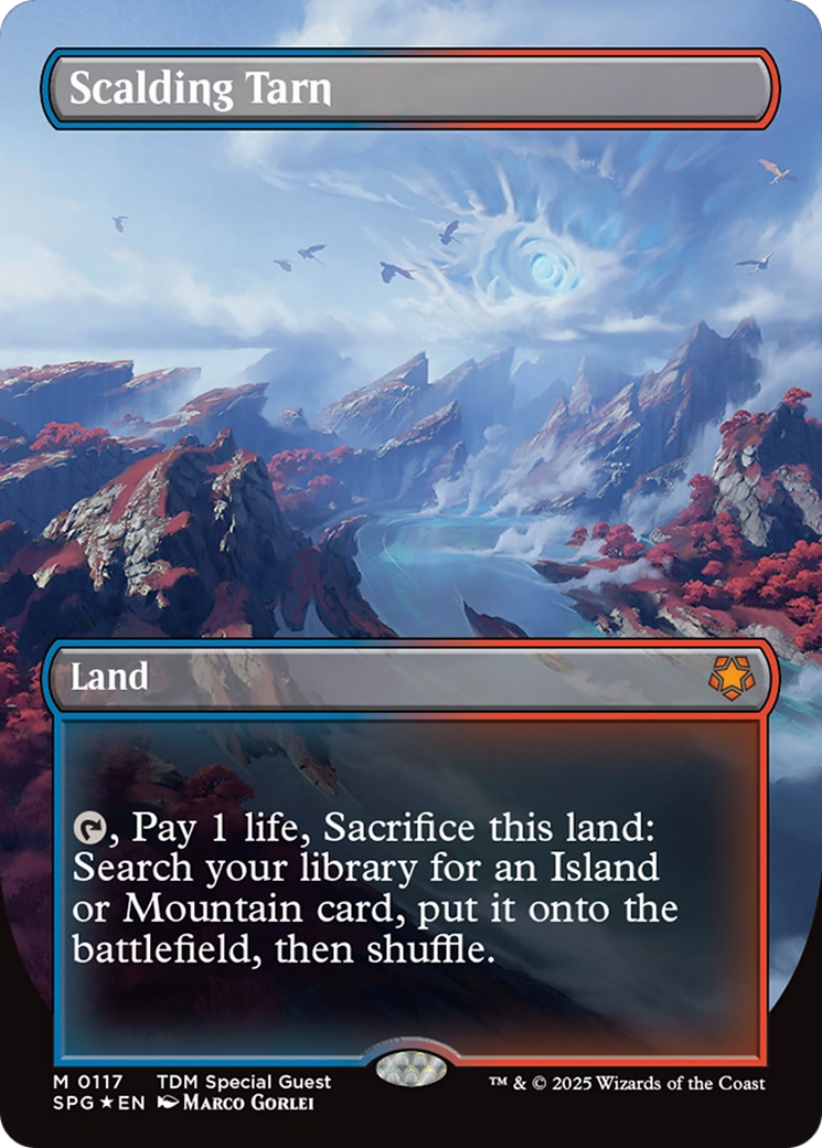 Scalding Tarn (Borderless) (Dragonscale Foil) [Tarkir: Dragonstorm Special Guests]-1