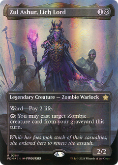 Zul Ashur, Lich Lord (Borderless) (Mana Foil) (FDN-389) - Foundations (Borderless) Foil-1