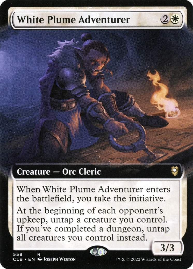 White Plume Adventurer (Extended Art) (CLB-558) - Commander Legends: Battle for Baldur's Gate: (Extended Art) Foil-1