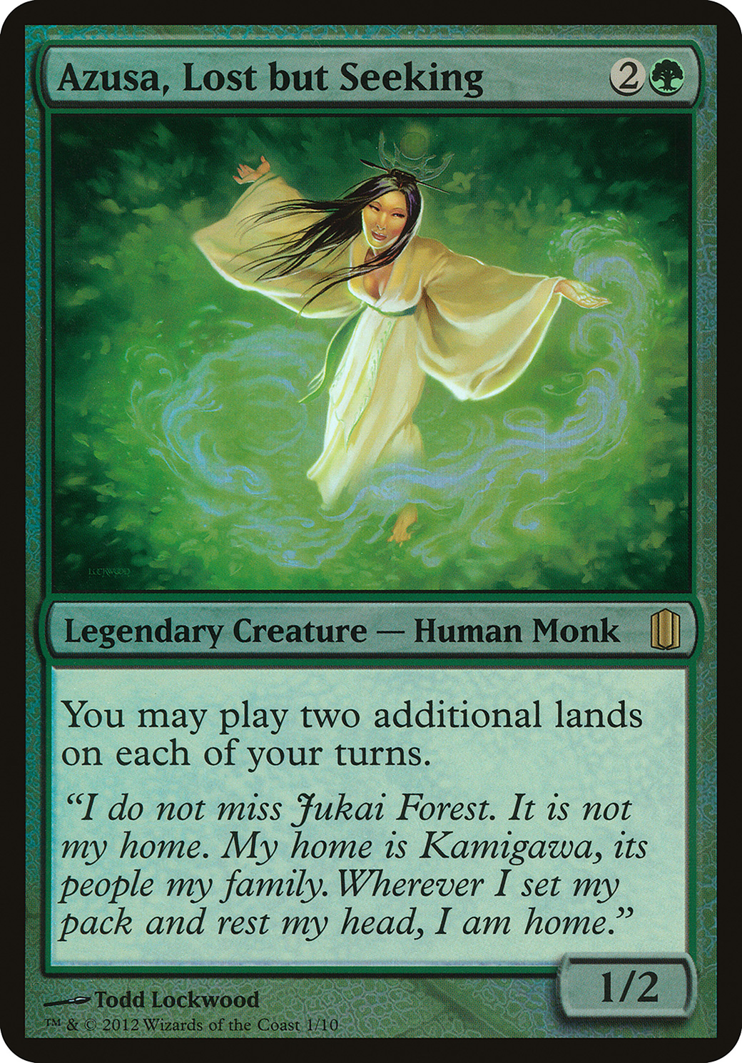 Azusa, Lost but Seeking (Oversized) [Commander's Arsenal Oversized]-1