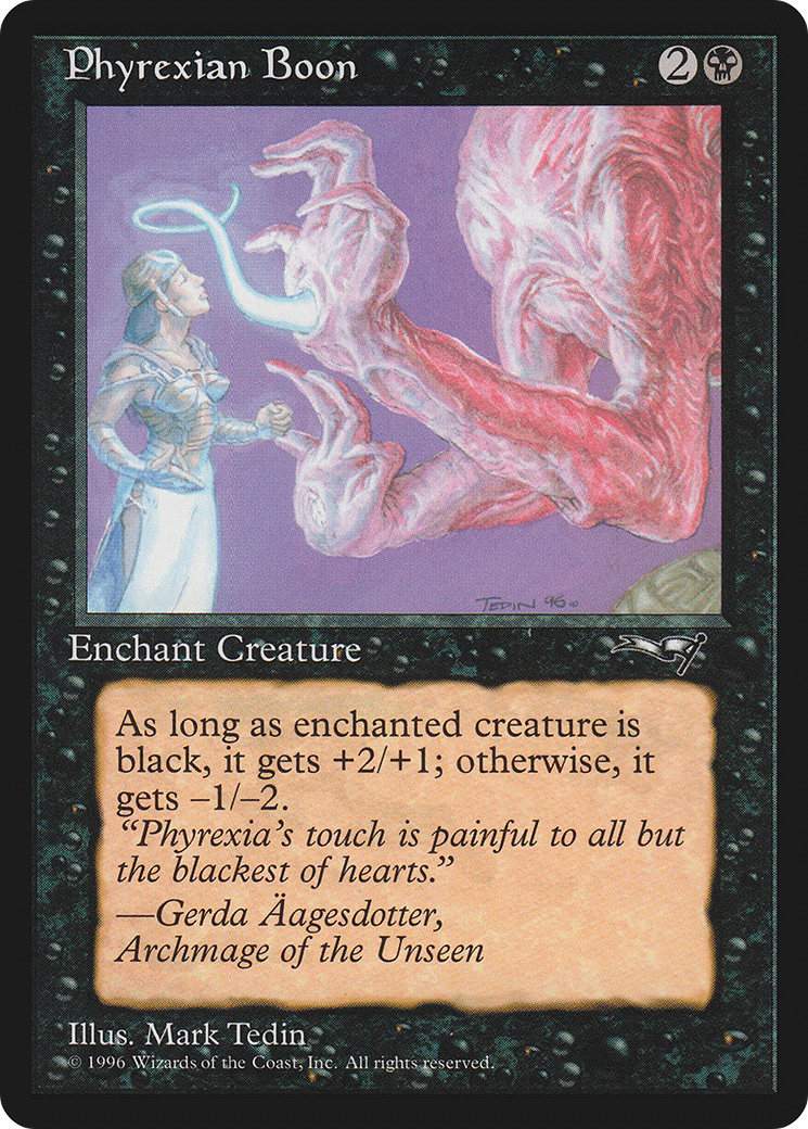 Phyrexian Boon (Person on the Left) [Alliances]-1