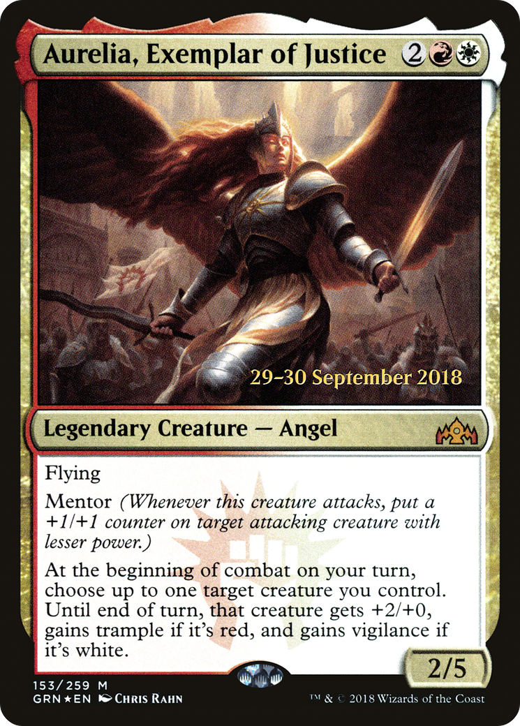 Aurelia, Exemplar of Justice [Guilds of Ravnica Prerelease Promos]-1