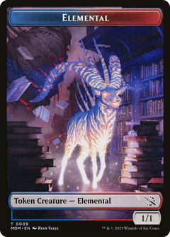 Elemental (09) // Dinosaur Double-Sided Token [March of the Machine Tokens]-1