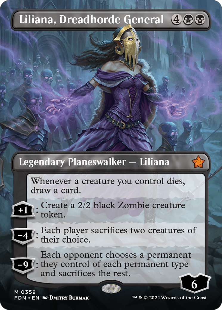 Liliana, Dreadhorde General (Borderless) [Foundations]-1