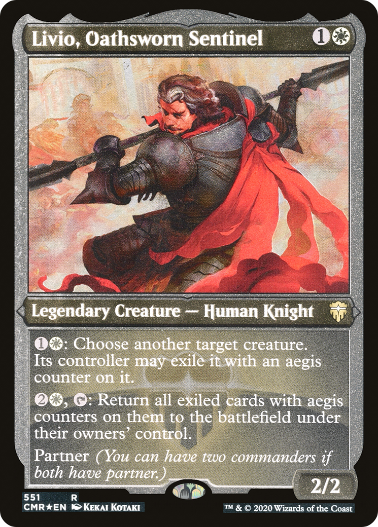Livio, Oathsworn Sentinel (Etched) [Commander Legends]-1