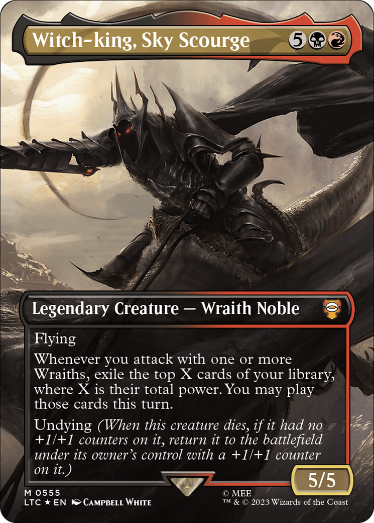 Witch-king, Sky Scourge (Borderless) (Surge Foil) (LTC-555) - Tales of Middle-earth Commander (Borderless) Foil-1