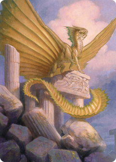 Ancient Gold Dragon // Ancient Gold Dragon (ACLB-005) - Battle for Baldur's Gate Art Series (Borderless) Foil-1