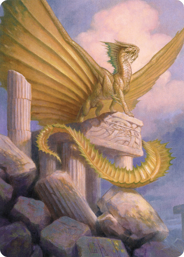 Ancient Gold Dragon // Ancient Gold Dragon (ACLB-005) - Battle for Baldur's Gate Art Series (Borderless) Foil