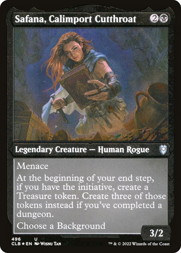 Safana, Calimport Cutthroat (CLB-496) - Commander Legends: Battle for Baldur's Gate Etched Foil-1