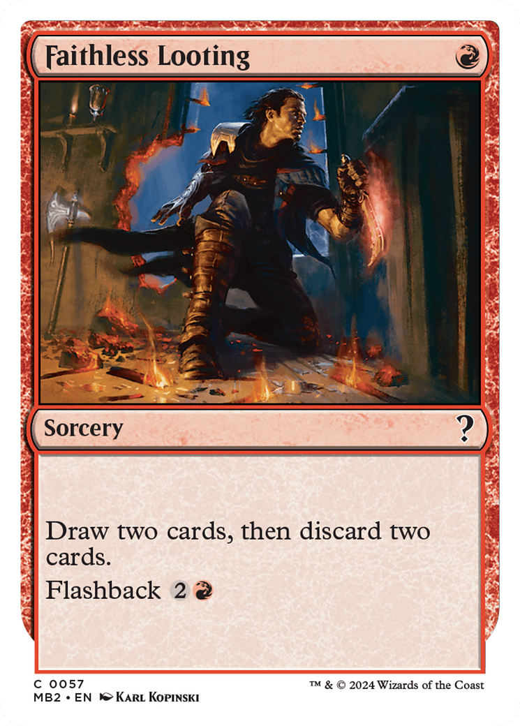 Faithless Looting (White Border) [Mystery Booster 2]-1