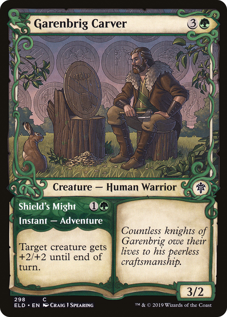 Garenbrig Carver // Shield's Might (Showcase) [Throne of Eldraine]-1