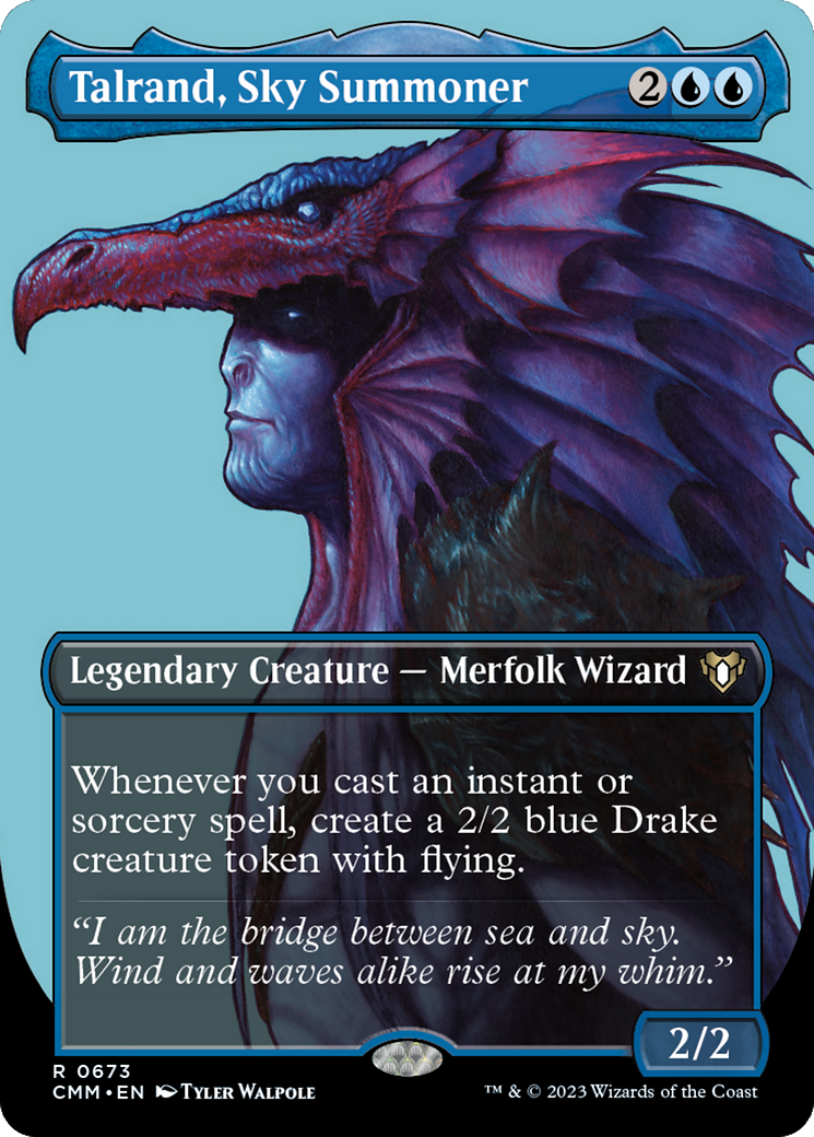 Talrand, Sky Summoner (Borderless Profile) [Commander Masters]-1